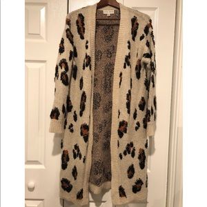 MIDI Length Leopard Cardigan